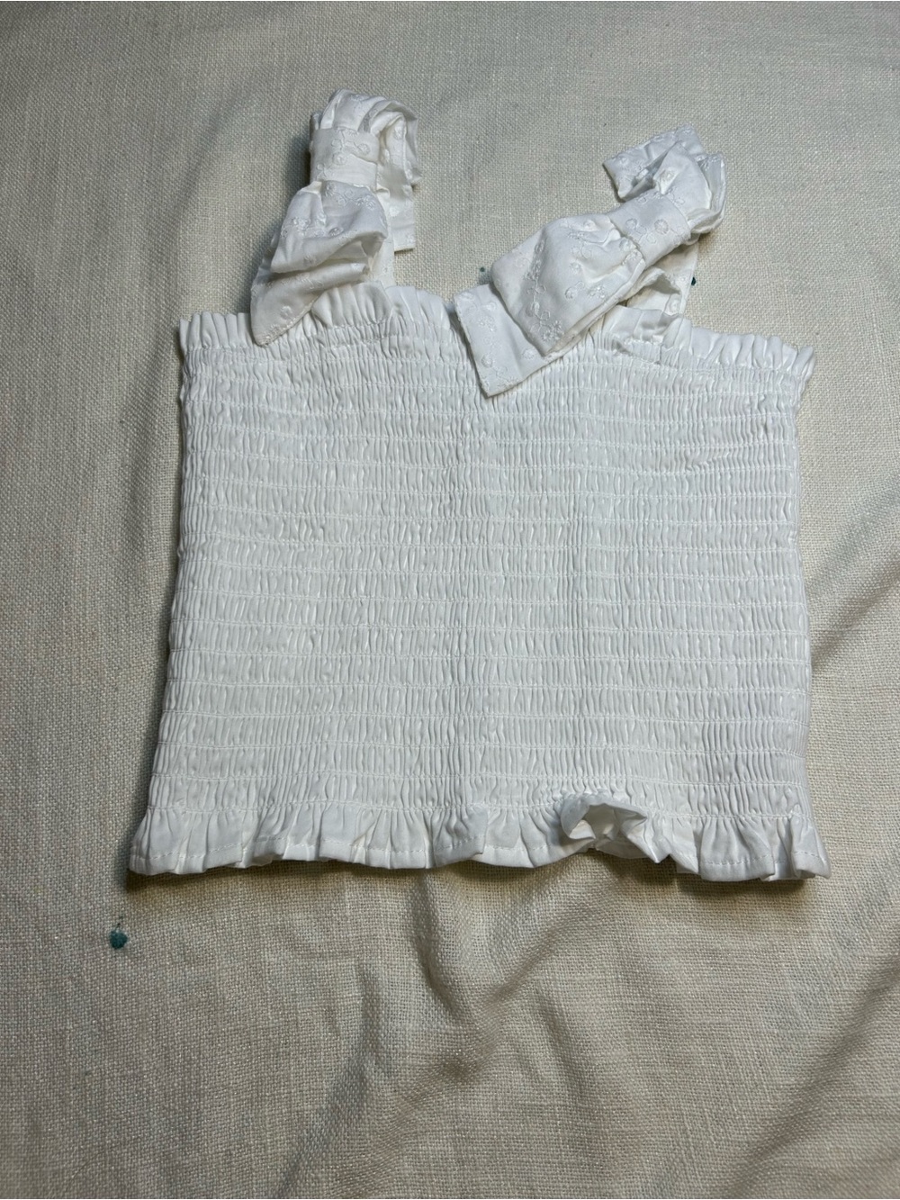 art class White Smocked Tie-Shoulder Camisole